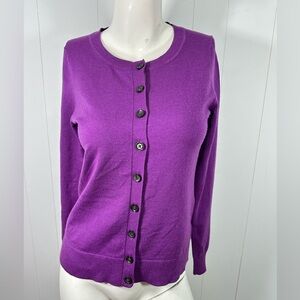Banana Republic Sz S Women’s Purple Cardigan Button Front Extra Fine Merino Wool